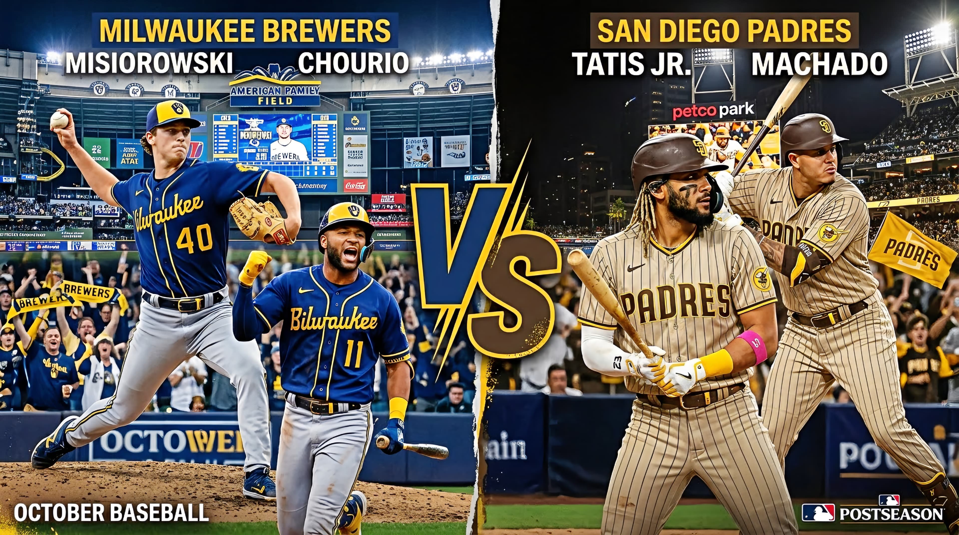 Milwaukee y San Diego Abren Fuego en el Juego 1 de la Serie Divisional